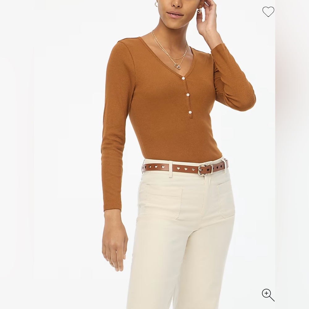 JCrew Factory long-sleeve button henley top